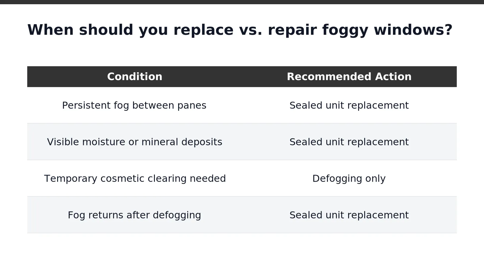 When should you replace vs. repair foggy windows